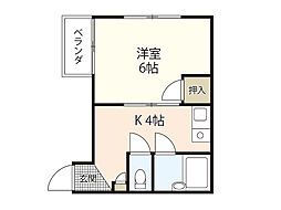 塚村ビル 1Kの間取図画像