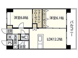 桜レジデンスヨコガワ 2LDKの間取図画像