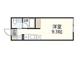 ベルハイム井口鈴が台 ワンルームの間取図画像