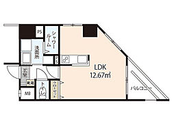 エトゥール古江駅前 ワンルームの間取図画像