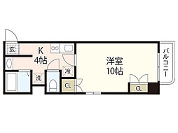 さくらビル 1Kの間取図画像