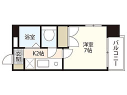 THEKAMINOBORI 1Kの間取図画像