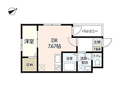 セブンプロート船越南3丁目 1DKの間取図画像