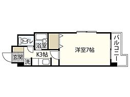 MDみささ 1Kの間取図画像