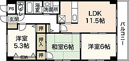グランカーサ古江 3LDKの間取図画像