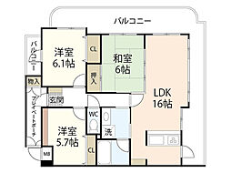 アーバンライフ黒川 3LDKの間取図画像