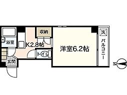 宇品丸八ビル ワンルームの間取図画像
