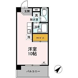 南宗舎メゾン・ド・モンマルトル ワンルームの間取図画像
