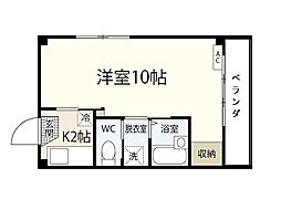 カーサ平塚 1Kの間取図画像