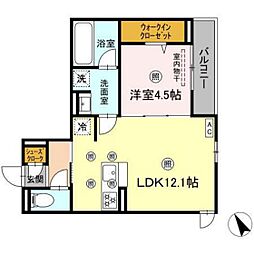 ルミエ西川口 1LDKの間取図画像