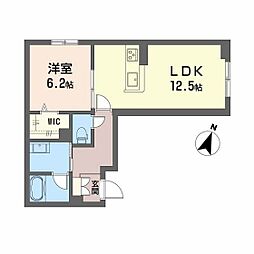 (仮)吉見園ベレオ 1LDKの間取図画像