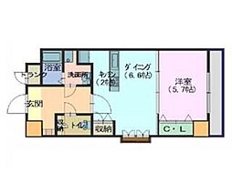 サンフォレスタ七尾 1DKの間取図画像
