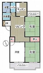 ビューハイツ南千田 3DKの間取図画像