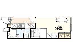 レオパレスHAPPY 1Kの間取図画像