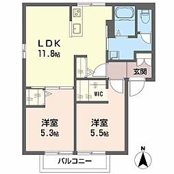 フレグランス舟入南 2LDKの間取図画像