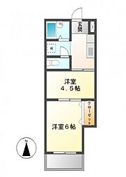 バルヴェールN 2Kの間取図画像