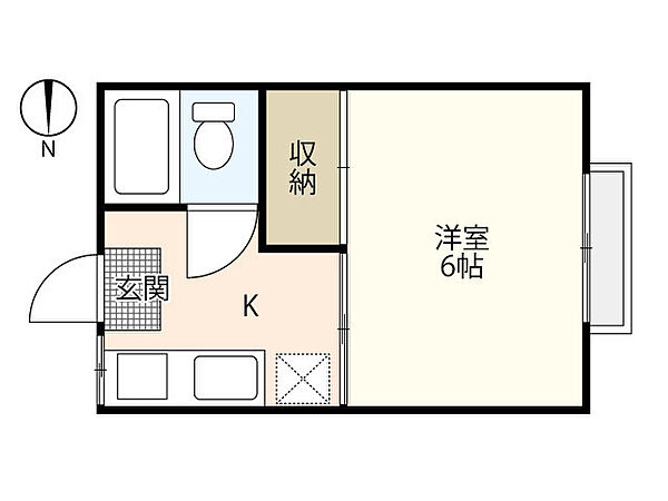 広島県広島市東区牛田本町4丁目(賃貸アパート1DK・1階・19.44㎡)の写真 その2