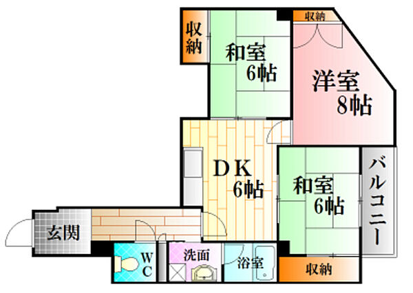広島県広島市中区舟入中町(賃貸マンション2DK・4階・40.98㎡)の写真 その2