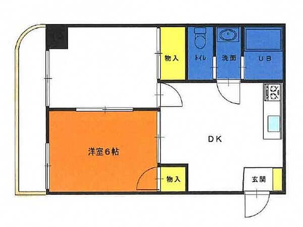 宇品川手ビル ｜広島県広島市南区宇品神田5丁目(賃貸マンション2DK・8階・38.61㎡)の写真 その2