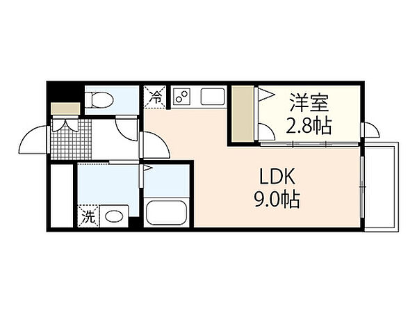 広島県広島市中区江波東2丁目(賃貸マンション1LDK・1階・29.67㎡)の写真 その2