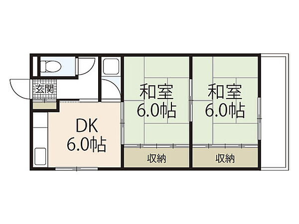 MKビル2 ｜広島県広島市西区庚午北1丁目(賃貸マンション2DK・1階・40.82㎡)の写真 その2