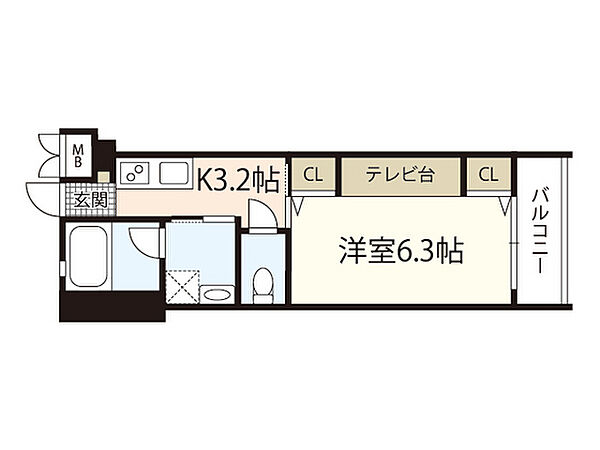 アガトンツインズα ｜広島県広島市南区宇品神田2丁目(賃貸マンション1K・3階・25.29㎡)の写真 その2