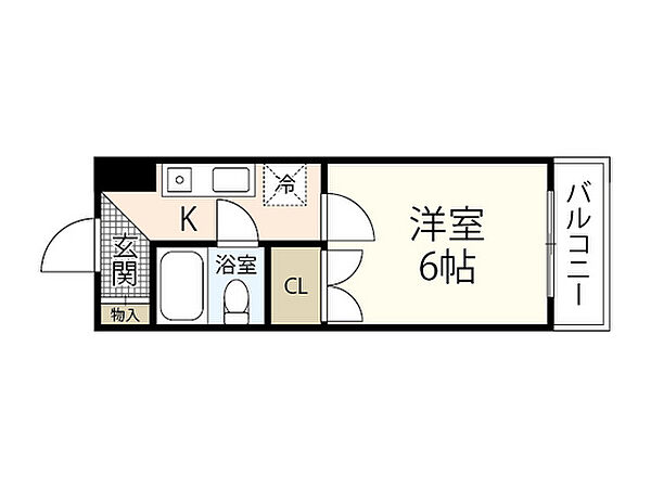 ヴィラブランシュ庚午中 ｜広島県広島市西区庚午中1丁目(賃貸マンション1K・6階・17.22㎡)の写真 その2