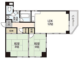 重岡ビル 2LDKの間取図画像