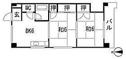 真砂ビル 2DKの間取図画像