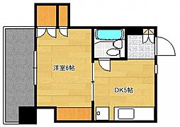 倉本第一ビル 1DKの間取図画像