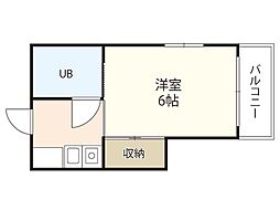 旭マンション 1Kの間取図画像