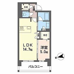 シャーメゾンステージ中央通り 3階1LDKの間取り