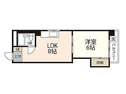 大松己斐ビル 5階1DKの間取り
