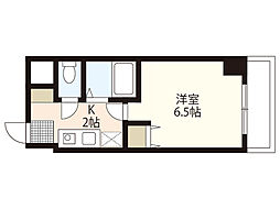 第2片山ビル 5階1Kの間取り