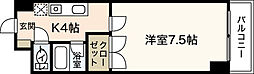 エルプエンテ 6階1Kの間取り