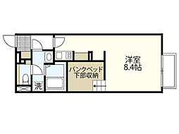 ミランダＮｅｘｔ　ＳｔａｇｅIII 1階ワンルームの間取り
