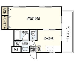 グランドメゾン西本 1DKの間取図画像