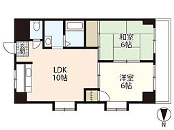 ルート大芝 2LDKの間取図画像
