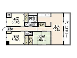 メープルヒル林 1階3LDKの間取り
