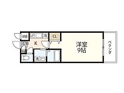 TOR1stBLD. 9階1Kの間取り