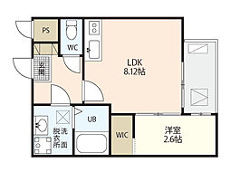 Ｅｓｐｅｒａｎｚａ青崎 2階1LDKの間取り
