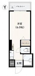 ベルミヤジ ワンルームの間取図画像