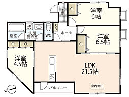 広島市中区昭和町アパート 3LDKの間取図画像