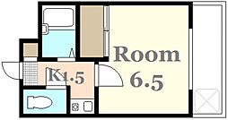 ヒルトップ平和台 1Kの間取図画像