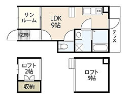 ノーランド三宅 1SLDKの間取図画像