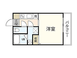AngedeBonheur 1Kの間取図画像