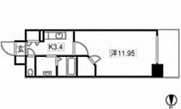 ロアール松川町 1Kの間取図画像