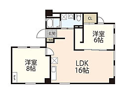 大起ビル 2LDKの間取図画像