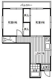 MKビル 2DKの間取図画像