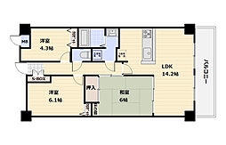 ダイアパレスウエストシティ四季の杜 3LDKの間取図画像